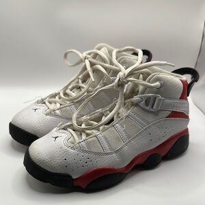 Jordan 6 Rings (PS) White Black University Red Kids Athletic Sneaker 13.5